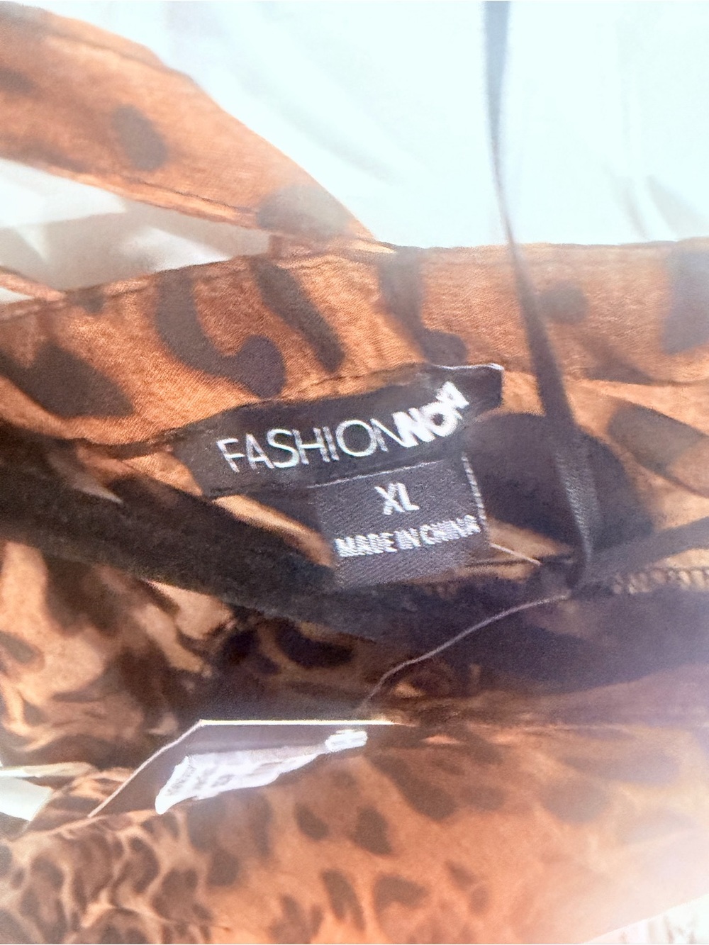 Fashion Nova Leopard Tie-Front Blouse - Brown - Picture 3 of 5